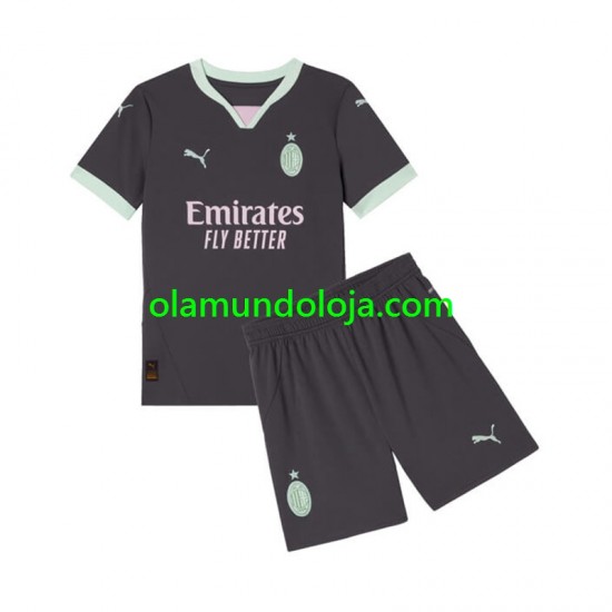 Camisola AC Milan Criança Equipamento Terceiro 2024-2025 Manga Curta